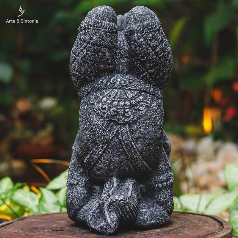 escultura ganesh ganesha pedra home decor decoracao zen hindu hinduismo jardim garden divindades artesintonia postura invertida yoga yogini stone cement cimento indonesia balinese 2