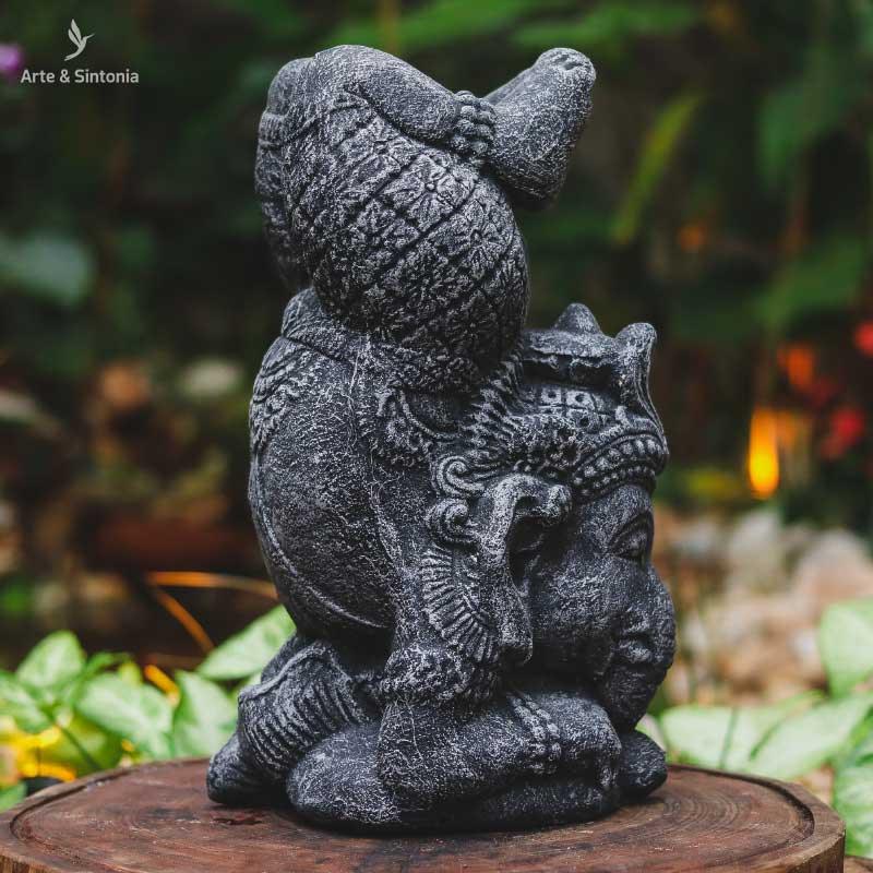 escultura ganesh ganesha pedra home decor decoracao zen hindu hinduismo jardim garden divindades artesintonia postura invertida yoga yogini stone cement cimento indonesia balinese 4