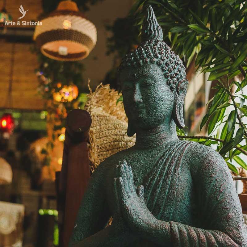 escultura jardim garden buda buddha budismo home decor decoracao decorativo artesanato artesanal bali balines budista divindade divindades fibrocimento verde green