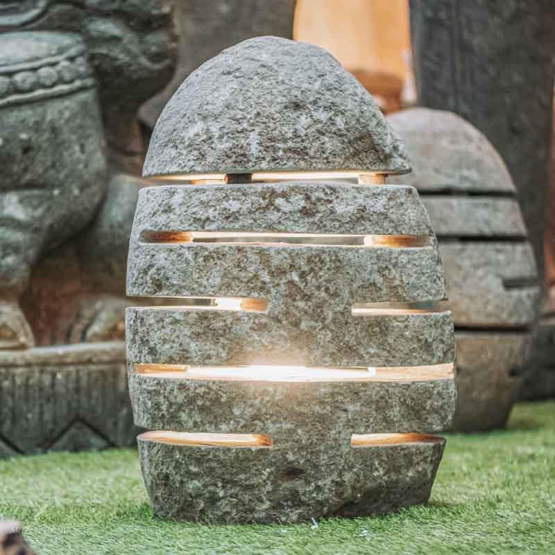 luz light luminária chão jardim garden zen decor iluminação bali balines balinesa arte artesão artesanato entalhado entalhe esculpido escultura pedra cimento green stone