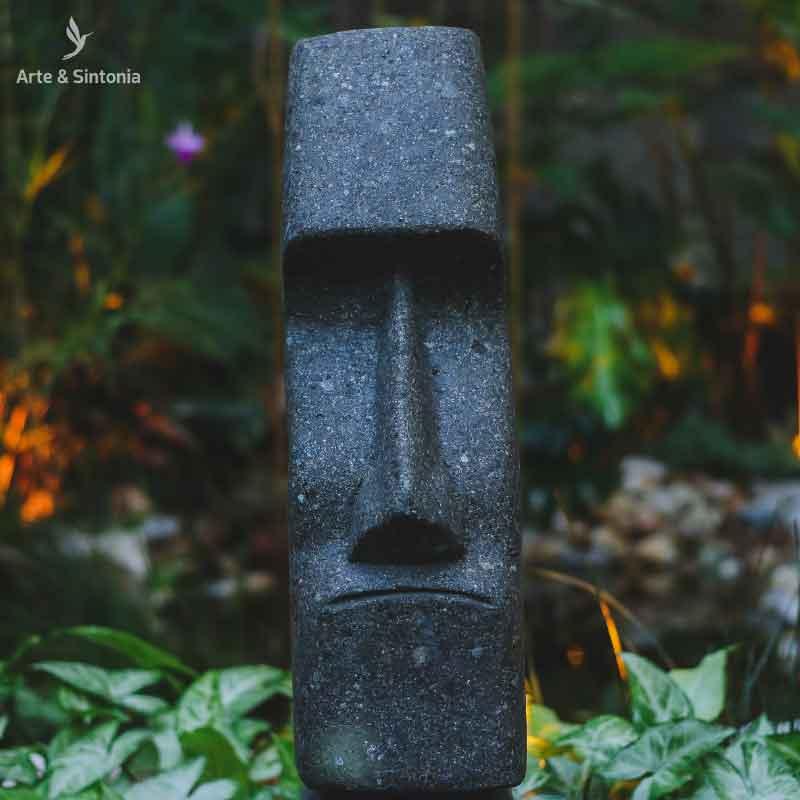 estatua escultura rapa nui ilha de pascoa pedra decorativa home decor decoracao decorativa para jardim garden artesintonia moai estatuas stone green vulcanica lava 4