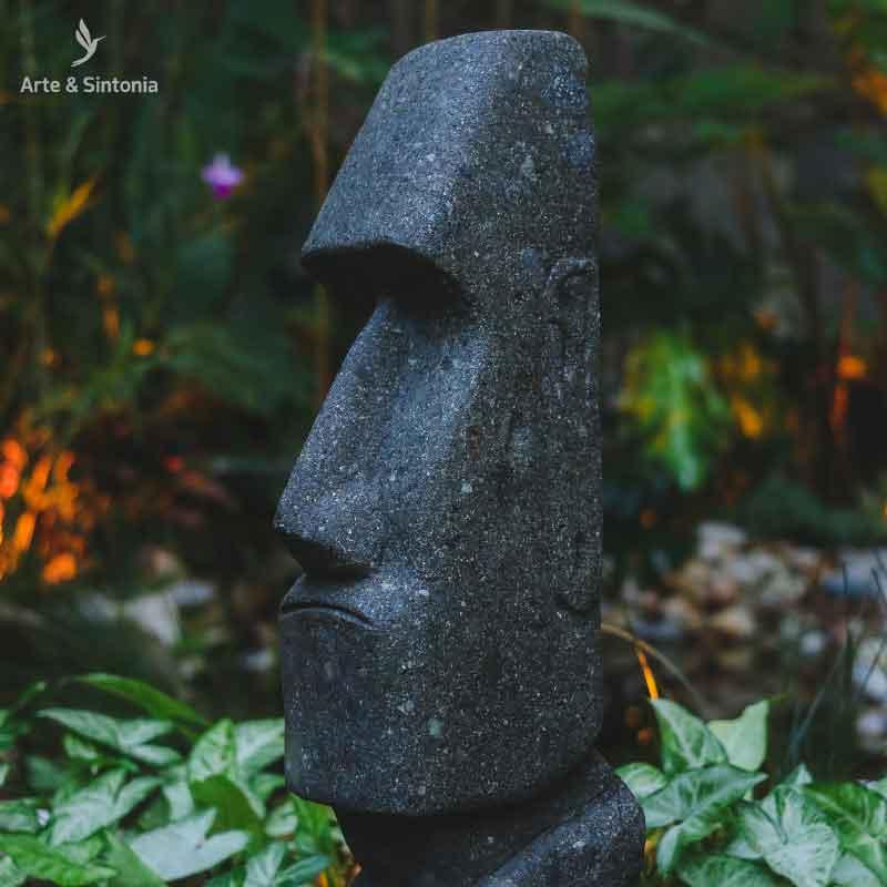 estatua escultura rapa nui ilha de pascoa pedra decorativa home decor decoracao decorativa para jardim garden artesintonia moai estatuas stone green vulcanica lava 5