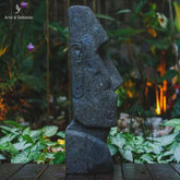 estatua escultura rapa nui ilha de pascoa pedra decorativa home decor decoracao decorativa para jardim garden artesintonia moai estatuas stone green vulcanica lava 6