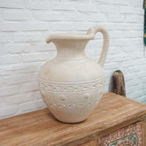 terracota jarro étnico branco boho balinês indonésia jardim jar decoration terracotta loja artesintonia
