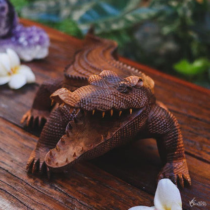 animais decorativos jacare madeira suar artesanal artesanato bali indonesia artesintonia 4