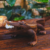 animais decorativos jacare madeira suar artesanal artesanato bali indonesia artesintonia 5
