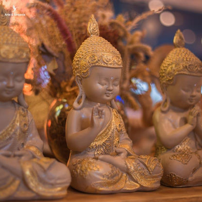 Monge Budista da Proteção em Marmorite - Arte &amp; Sintonia 10off, Buda All, Marmorite, Monges, Zen