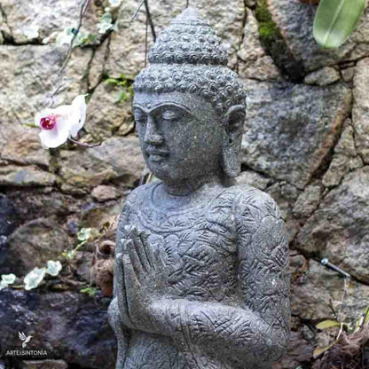 Buda de Pedra Vulcânica 150cm | Bali - Arte &amp; Sintonia bali 22, budas, estatuas de jardim, garden, pedra