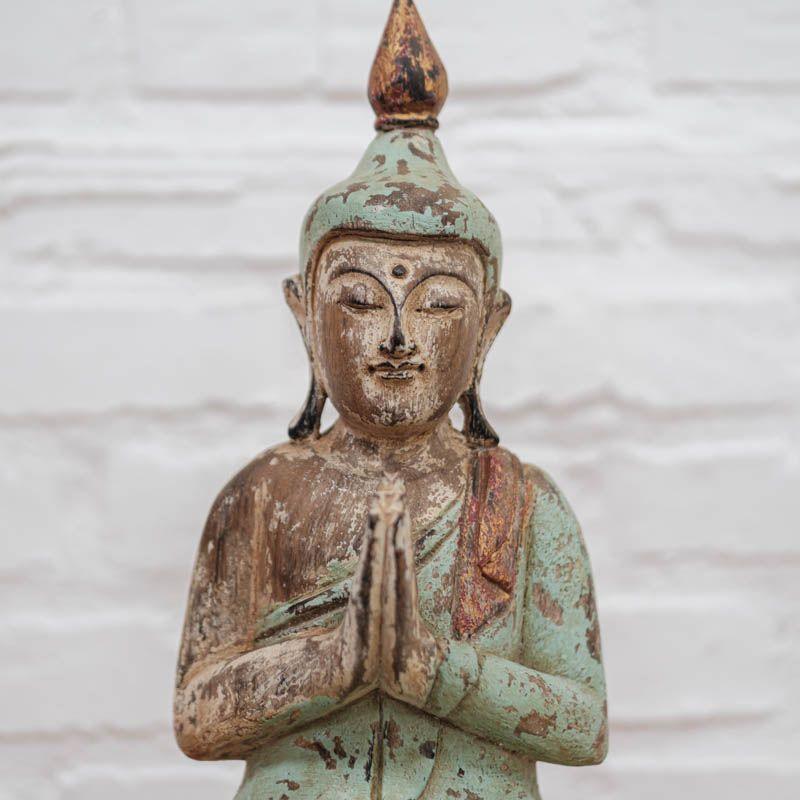 escultura buda buddah esculpido manualmente handmade gratidão gratitude madeira color bali indonésia artesanato zen