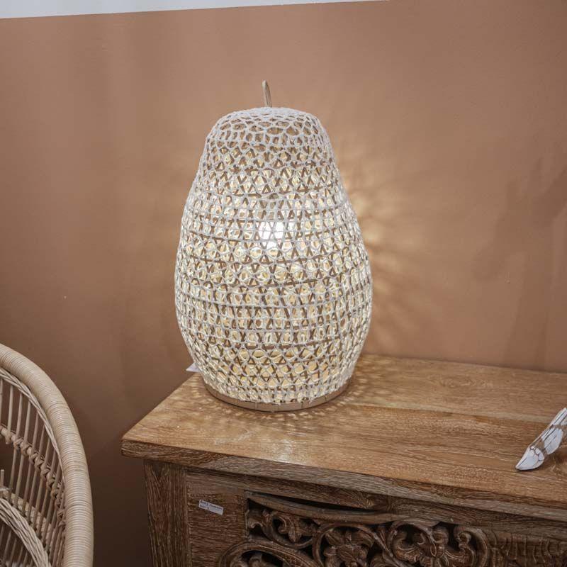 abajur decorativo bambu fibra natural arte bali indonésia bamboo house lamp loja online artesintonia