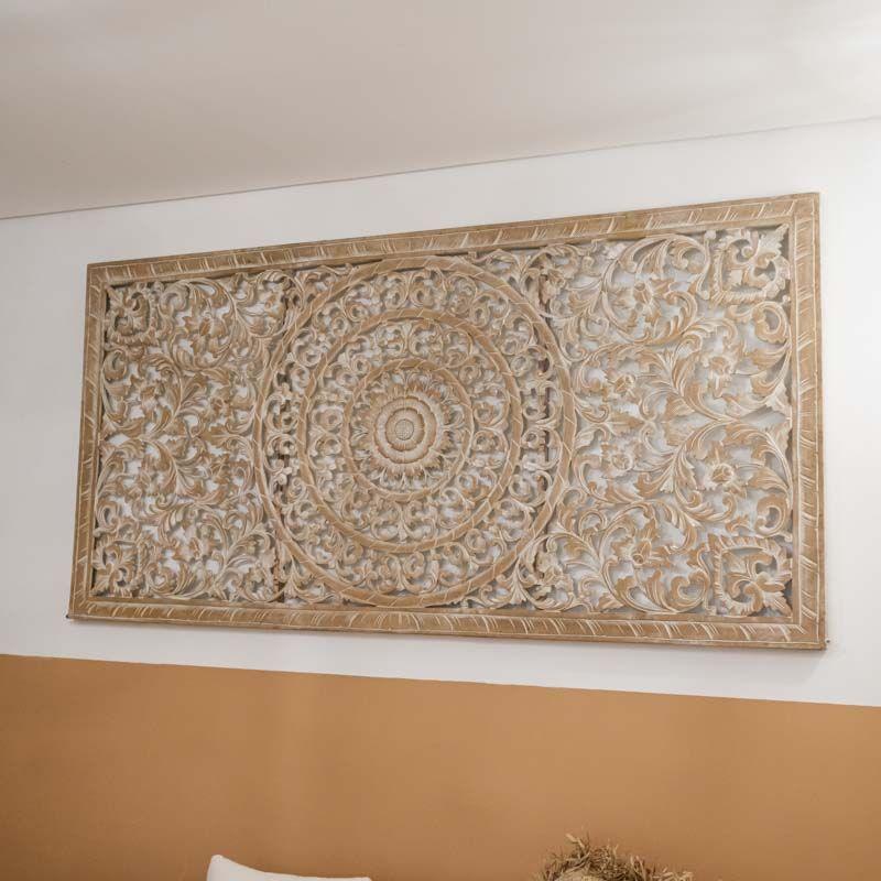 painel quadro mandala madeira mdf bali indonésia boho decor decoração entalhada wood carved decoration loja artesintonia