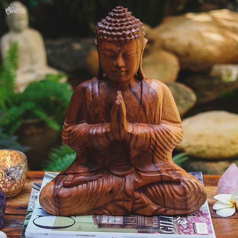 escultura entalhada madeira buda divindade buddha artesanal bali indonesia home decor decoracao zen artesintonia 1