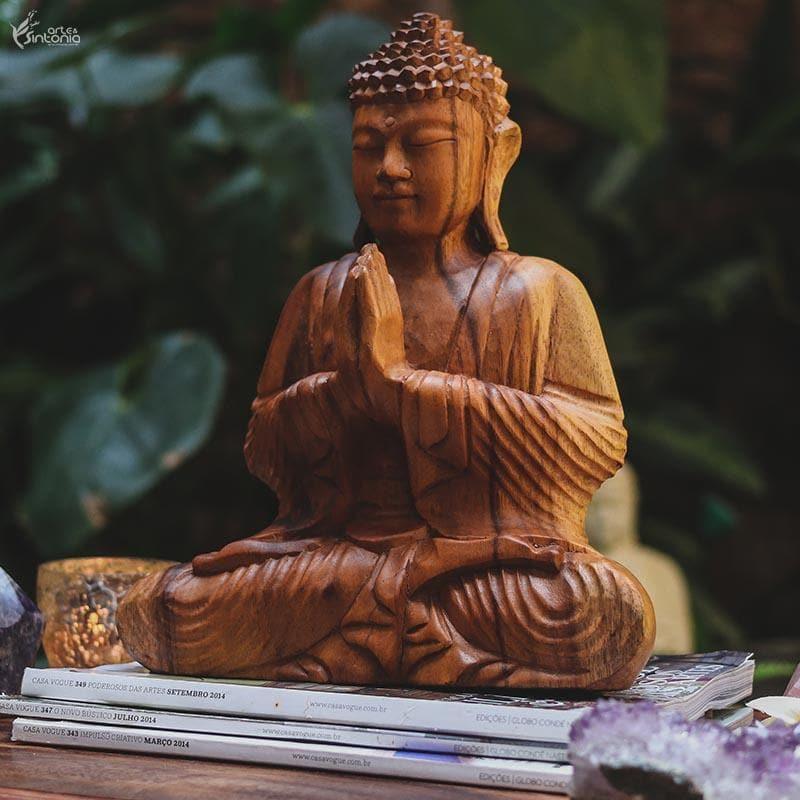 escultura entalhada madeira buda divindade buddha artesanal bali indonesia home decor decoracao zen artesintonia 2