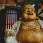 GL32 buda buddha happy artesintonia feliz decoracao bali madeira entalhada patina 