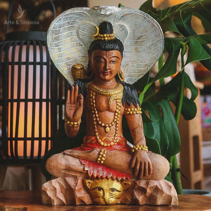 escultura estatua shiva madeira suar entalhada balinesa indonesia wood carving carved handycraft hindu divindade yoga chiva hinduismo decoracao studio casa meditacao artesintonia
