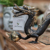 dragao dragon bronze preto escultura decorativa decor decoration bali indonesia