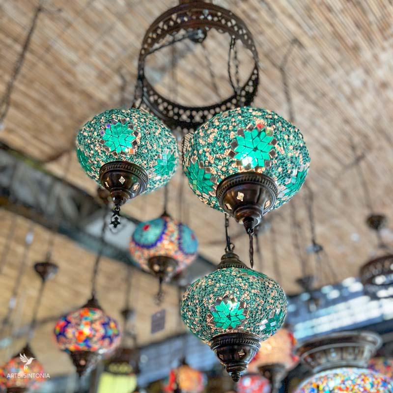 lustre pendente turco da turquia para decoracao ambientes orientais mosaico iluminacao casa sala objetos turcas turkish lamps artesintonia colors 5