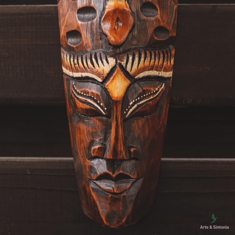 Máscara Tribal de Bali - Elefante - Arte &amp; Sintonia animais, bali2021, lote1, madeira, mascaras