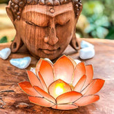 porta velas flor lotus madreperolas filipinas laranja 1