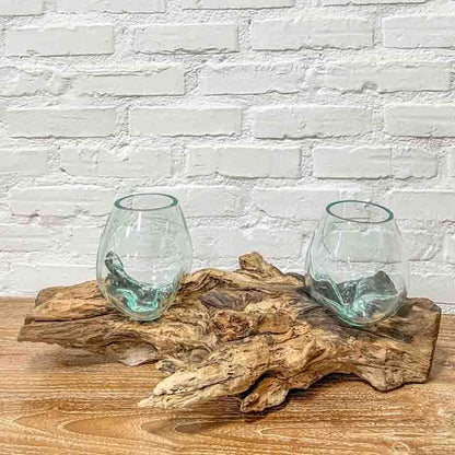 vaso terrário tronco madeira teca teka wood glass zen decor decoração decoration home casa lar bali balinês balinesa arte artesão artesanato indonésia 10