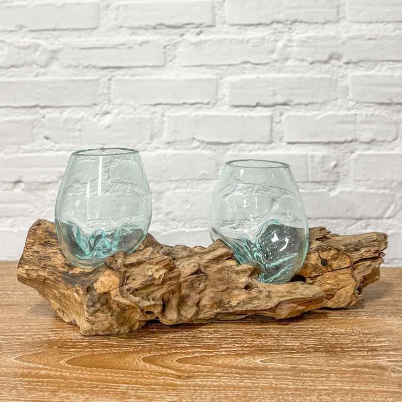 Terrário no Tronco Rustico 2 em 1 | 15cm - Arte &amp; Sintonia 2023, artes unicas, Bali - MT, bali art, bali23, facenews, Indonésia / Bali, Madeira Teca, Outros Home, terrário, vaso, vasos