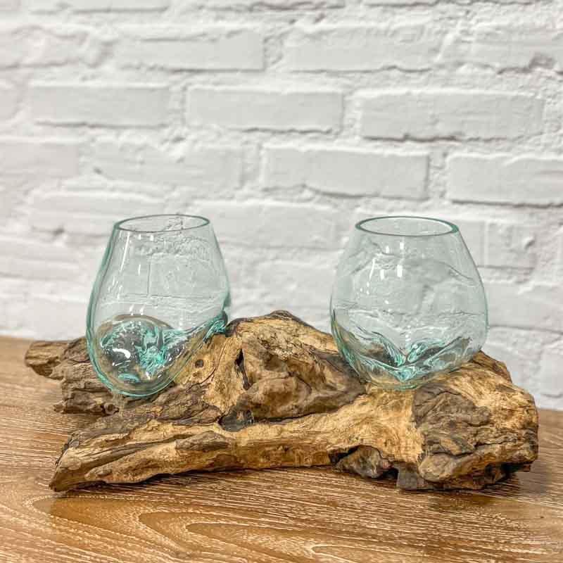 Terrário no Tronco Rustico 2 em 1 | 15cm - Arte &amp; Sintonia 2023, artes unicas, Bali - MT, bali art, bali23, facenews, Indonésia / Bali, Madeira Teca, Outros Home, terrário, vaso, vasos