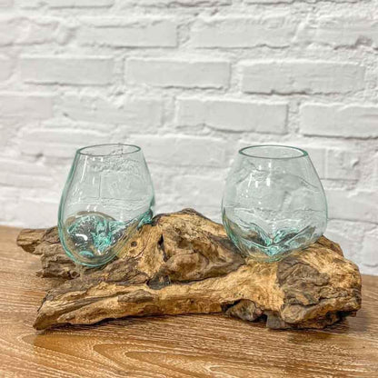 Terrário no Tronco Rustico 2 em 1 | 15cm - Arte &amp; Sintonia 2023, artes unicas, Bali - MT, bali art, bali23, facenews, Indonésia / Bali, Madeira Teca, Outros Home, terrário, vaso, vasos