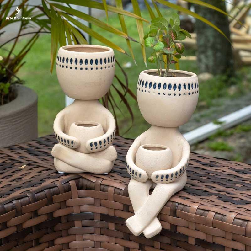 Vaso Boneco de Cerâmica 20cm - Arte &amp; Sintonia ceramica, Garden, lancamentos, Vaso, Vasos